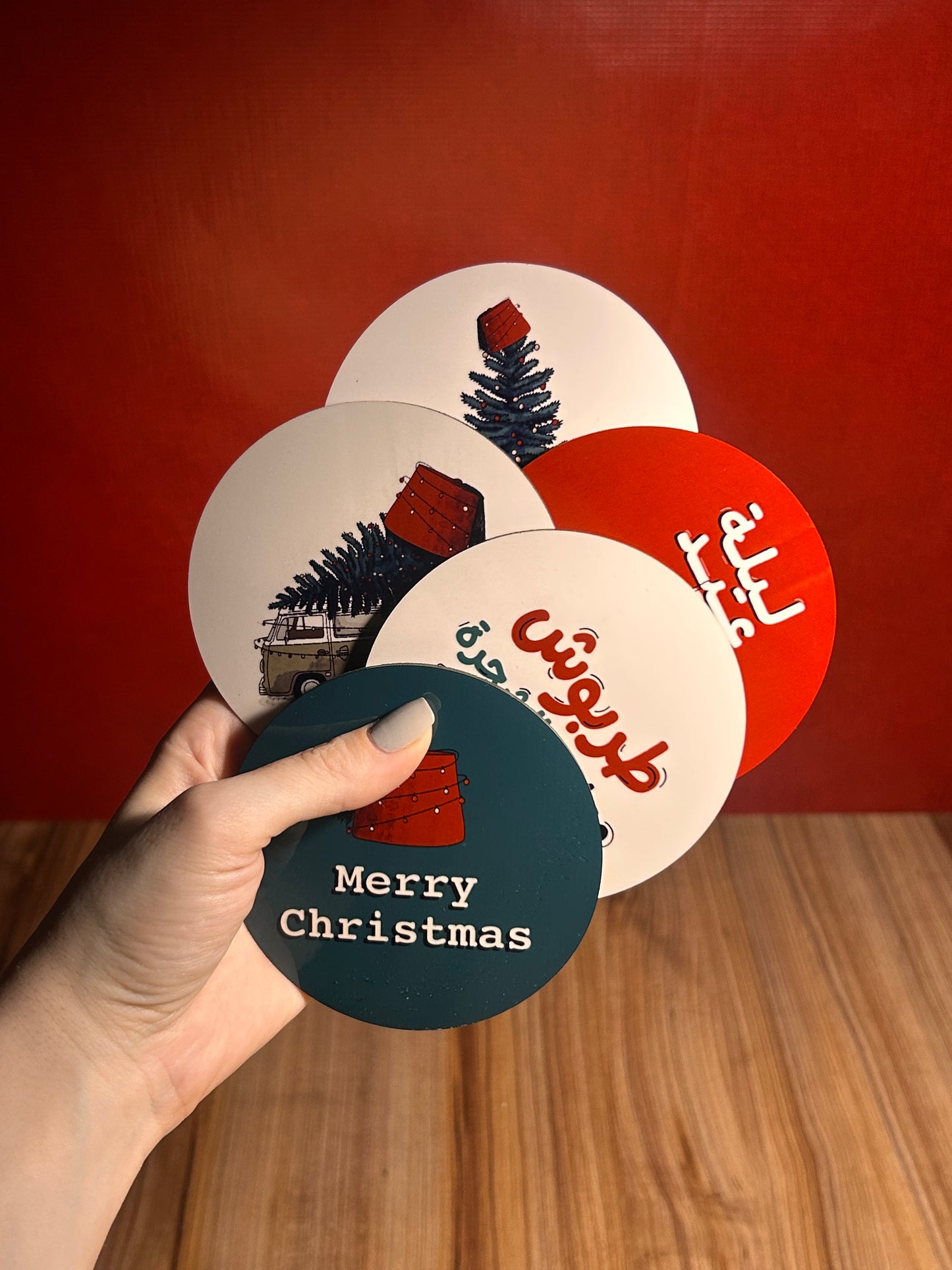 Christmas Tarbouch Coaster - Set of 5